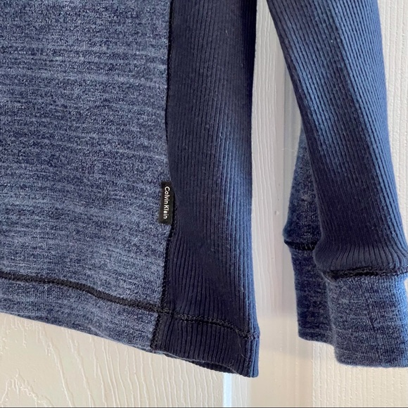 Calvin Klein Blue Knit Slim Fit Sweatshirt size L - Picture 3 of 9